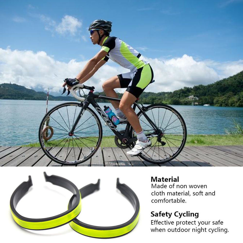 Multifunction for Night Rides Reflective Clip Cycling Accessories Trouser Clips Trouser Bands Clip Fluorescent Color Bicycle Trouser Clips Reflective Trouser Clips Bike Reflective Pants Clip Cycling Pants Clip