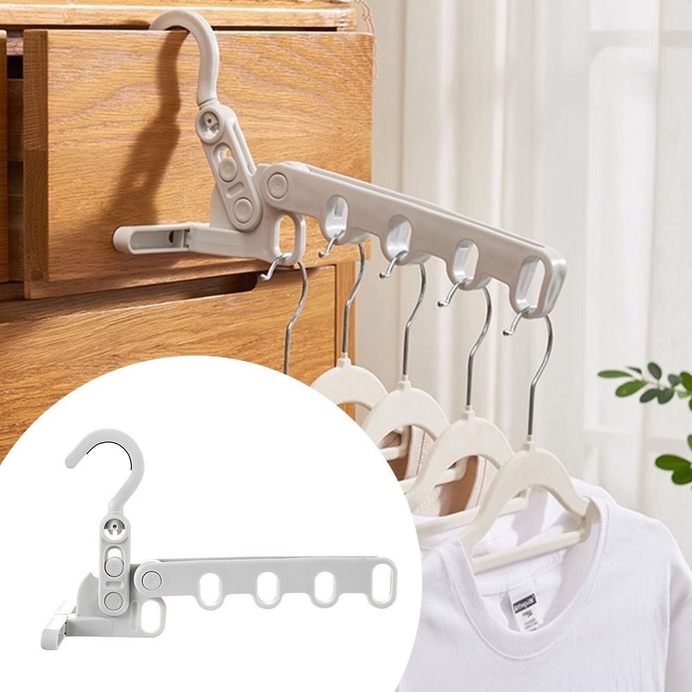 New Foldable Clothes Drying Rack Five-hole Multi-function Clothes Hook Angle Adjustable Clothes Hanger Hotels