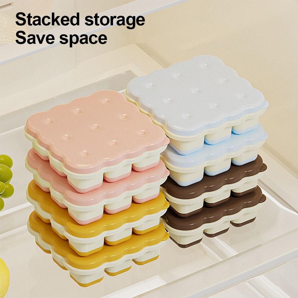 New 9 Compartments Ice Cube Tray PP Food Grade Ice Trays Press Type with Lid Ice Molds for the Freezer