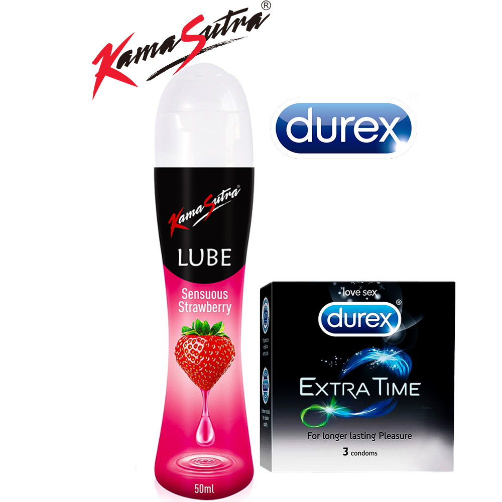 Durex Combo With Ks ( Branded Combo) - Ks Alluring Aloevera Lube 50ml Lube + 3N Extra Time
