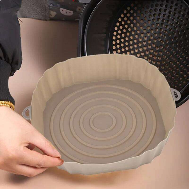 1Pcs Air Fryer Silicone Mold Airfryer Oven Baking Tray Reusable Liner Pizza Fried Chicken Barbecue Basket Accessories
