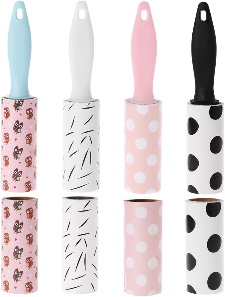 Lint Roller Remover for Clothes & Pet Hair -1 Handles + Rollers Clothes Roller Cleaner Kit, Travel-Friendly Dog & Cat Hair Remover, 40 Sheets, 4 Inch