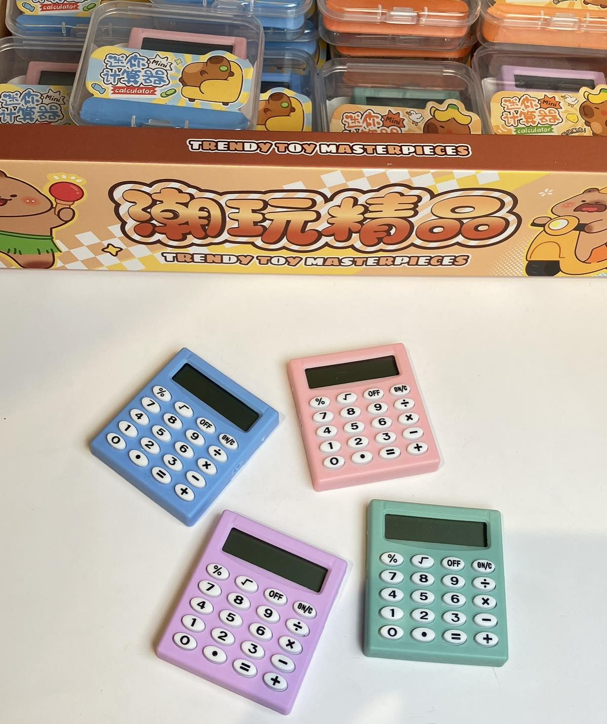 Masala Beads Kawai Cartoon Pocket Size Calculator Handheld Creative Electronic Candy Color Mini Calculators Office School Supplies Portable Quick Calculations Kids Learning Equipment