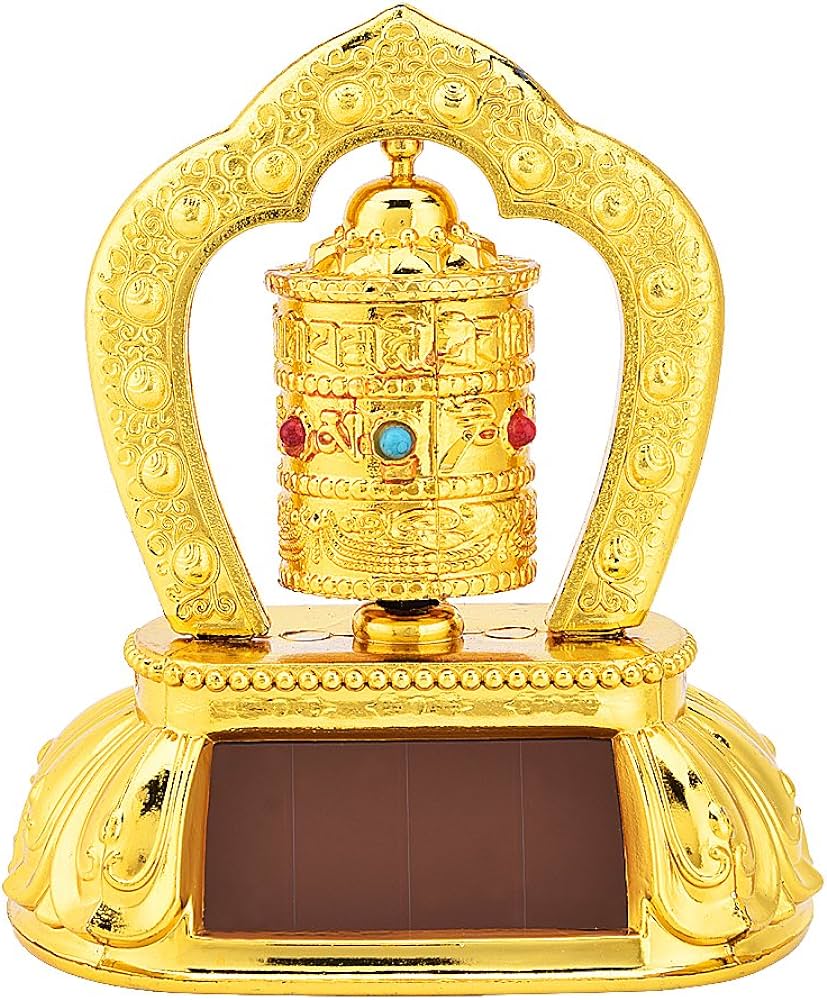 Solar Energy Tibet Prayer Wheel Tibetan Decorations Buddhist Prayer Scriptures Car