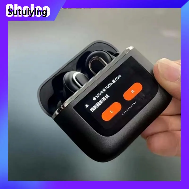 Sutuiying V8 Wireless Earphone 5.3 Bluetooth With Touch LED Color Screen Bargain price ANC In Ear Earphones With Built-In MIC Sports Headset Gift