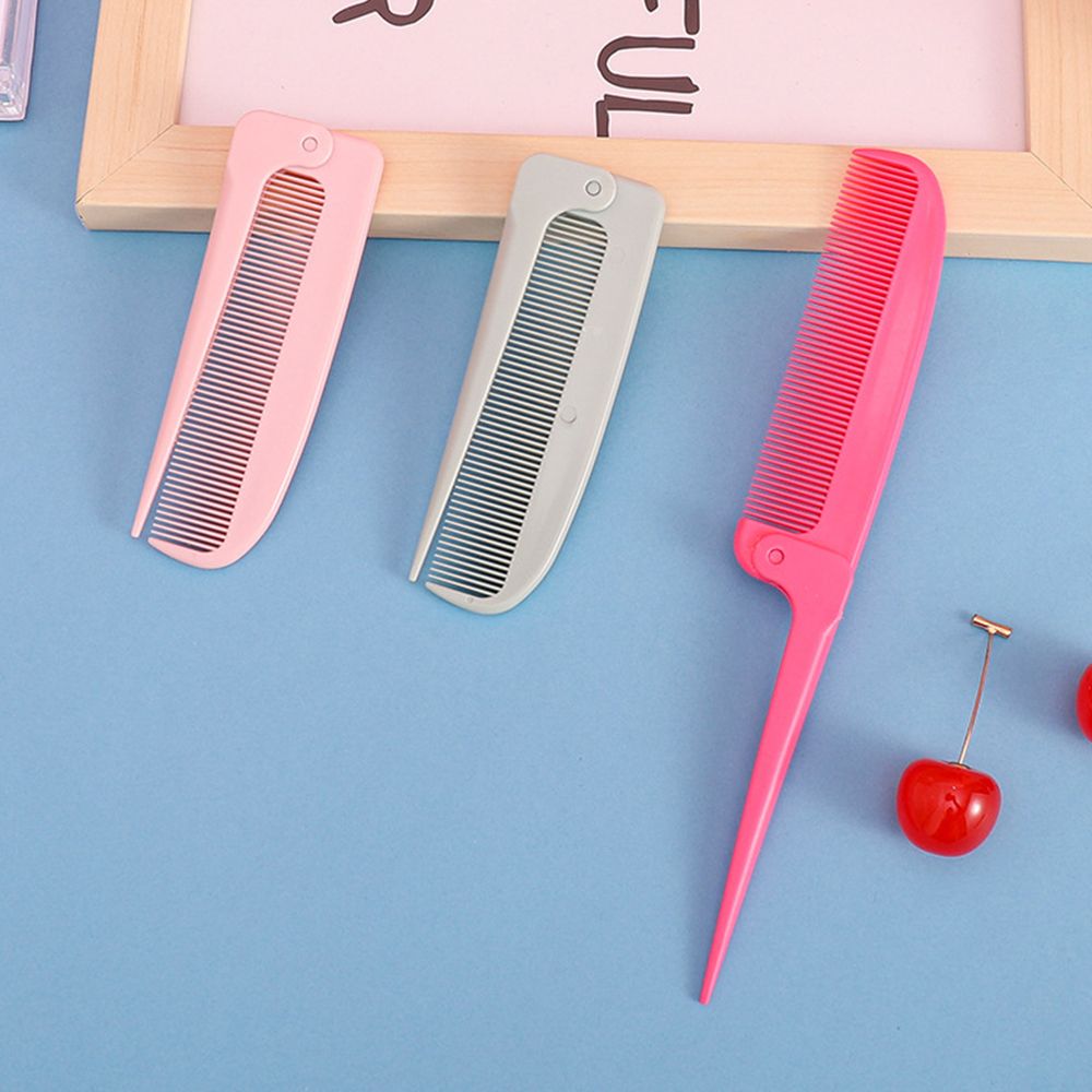 Portable Plastic Salon Hair Styling Tools Barber Hairdressing Pointed tail Hair Brush Hair Dye Brush Head Massager Folding Hair Comb