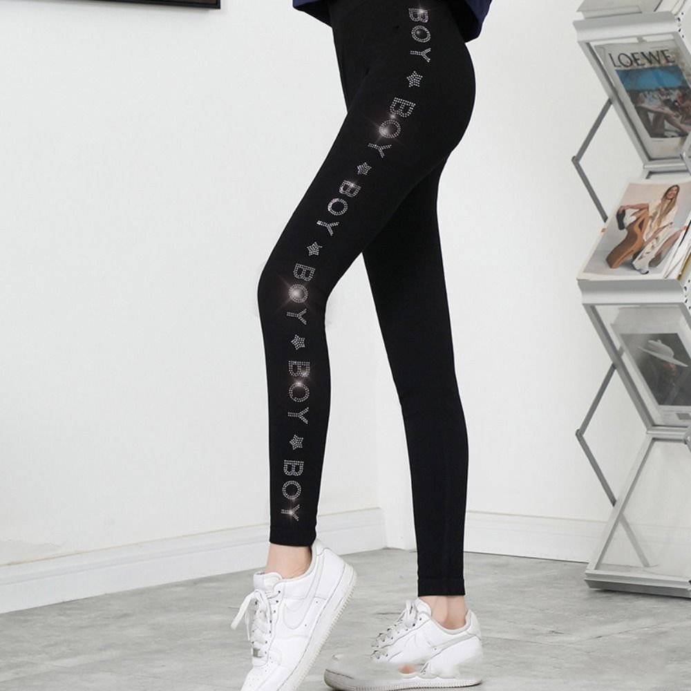 High Waisted Leggings Bright Drill Glitter Leggings High Waist Harem Pants Glitter Pants Super Elastic Thicken Leisure Glitter Pant Summer