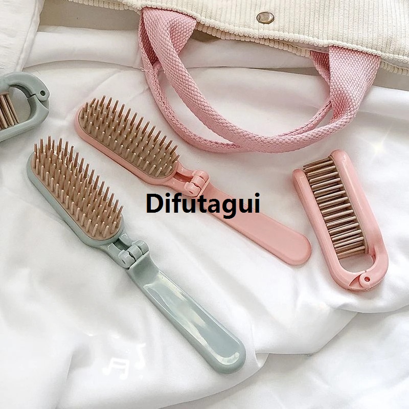 Difutagui InsCompact Portable Comb Mini Hairstyle CushionHOT 【】 Air Comb Special Folding Ladies Comb Cute Student Anti-Static Massage Hairbrush