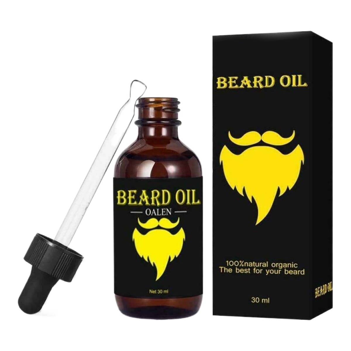 Men Beard Oil 100% Natural Promotes Growth Fuller, Thicker Beard 30ml