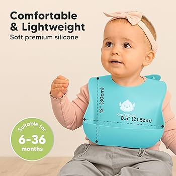 Waterproof Silicone Baby Bib Lightweight Comfortable Easy Cleaning Three-dimensional Super Soft Children Food Meal Pocket