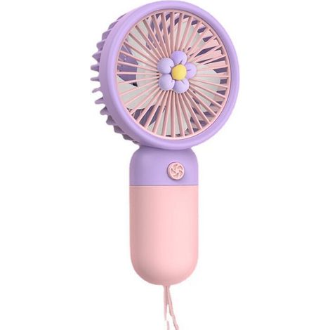 Mini Hand Rechargable Fan With Stand And Mobile Holder , 3 Speed And Long Lasting Battery Backup
