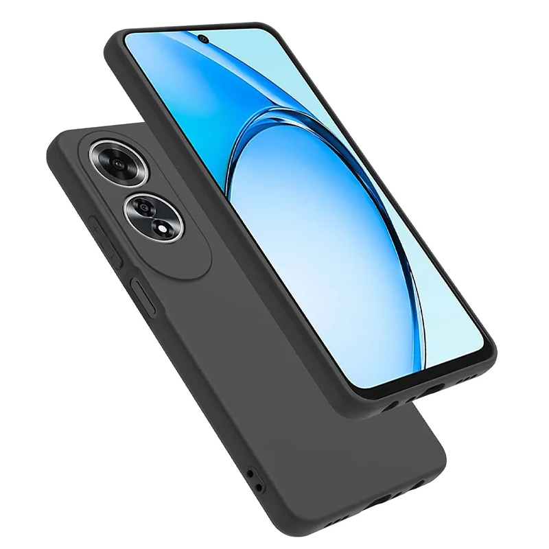 Case for Oppo A60 4G - Silicone Camera Protective Flexible Phone Back Cover - Black