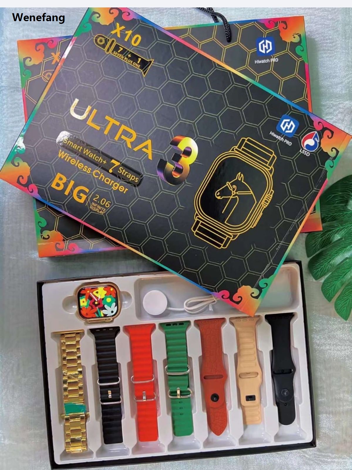 Wenefang X10 ultra3 7Straps Smartwatch 2.06HD Screen 2025 New ECG Monitoring Reloj inteligent