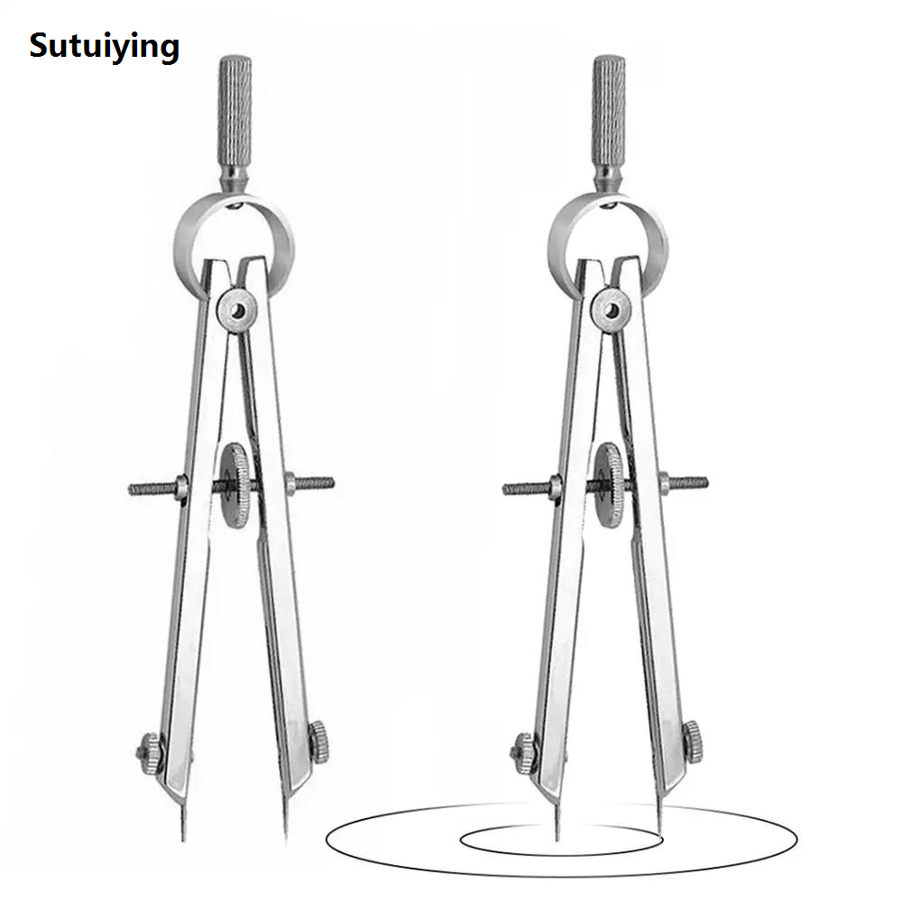 Sutuiying 1/2pcs Multifunction Bow Divider Spring Compasses Portable Engineering Compasses Drawing Tool