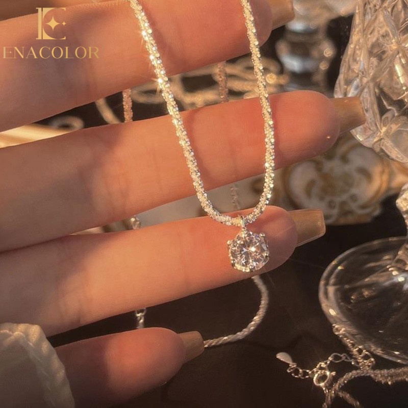 Zircon Fashion Simple Sweet Necklace Pendant for Women Girl Trendy Jewelry Gifts New 2025