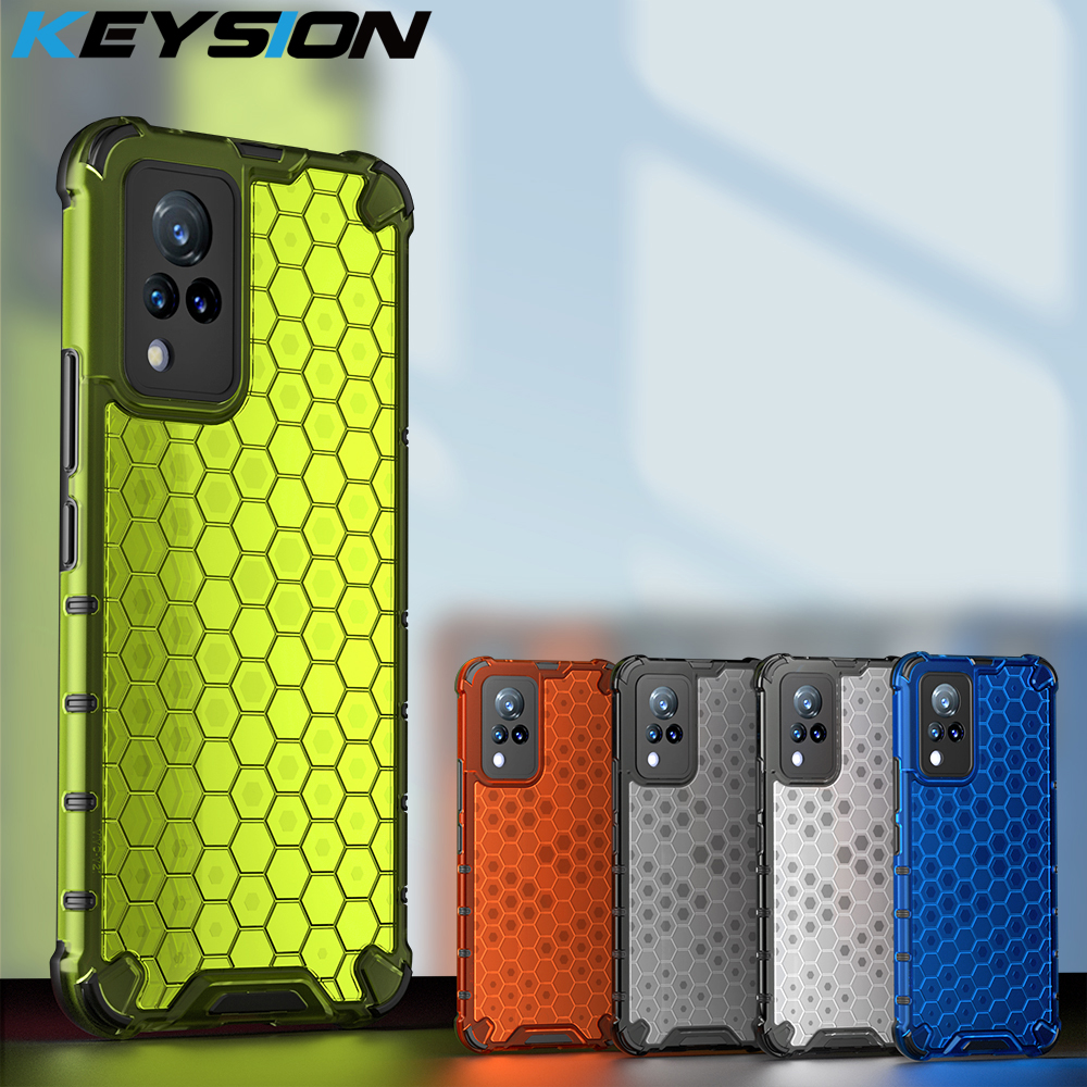 Wenefang KEYSION Shockproof Case for VIVO V21 5G Y72 Y20 sG Y12S Y11S Y51 Y31 Y17 Y15 Y12 Y3 Honeycomb Phone Cover for IQOO 7 5G Z3 Neo 5