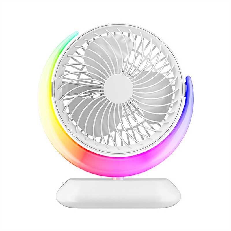 Rotatable USB Fan 3 Speeds Fan Night Light Mini Fan Personal Fan