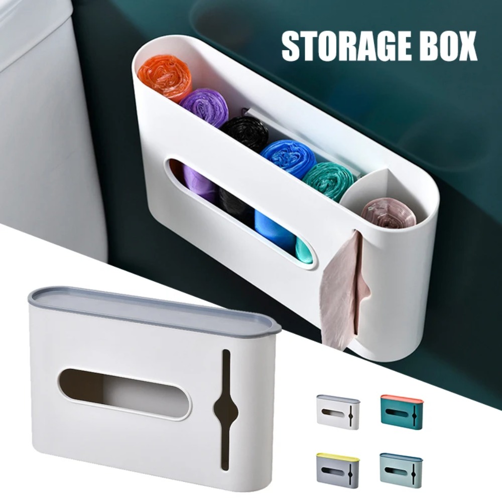 High Quality Plastic Trash Bags Storage Box Wall Mounted Durable Plastic Container Large Capacity Storage Boxes for Bathroom Kitchen