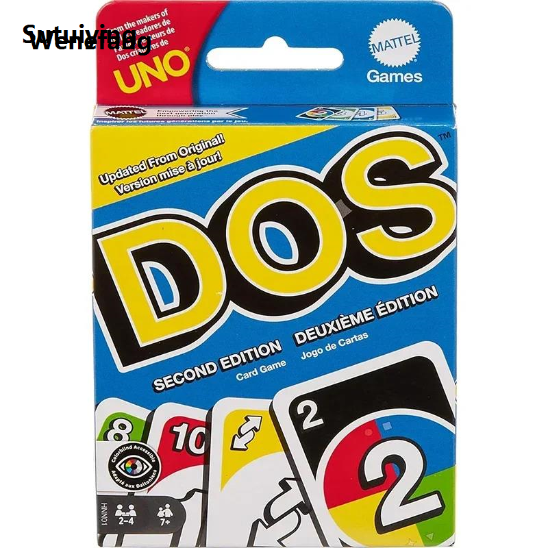 Wenefang Sutuiying UNO DOS Econd Edition Family Card Game with Updated Rules Portable for New Kids and Adults Game Night Camping and Party Christmas Gift