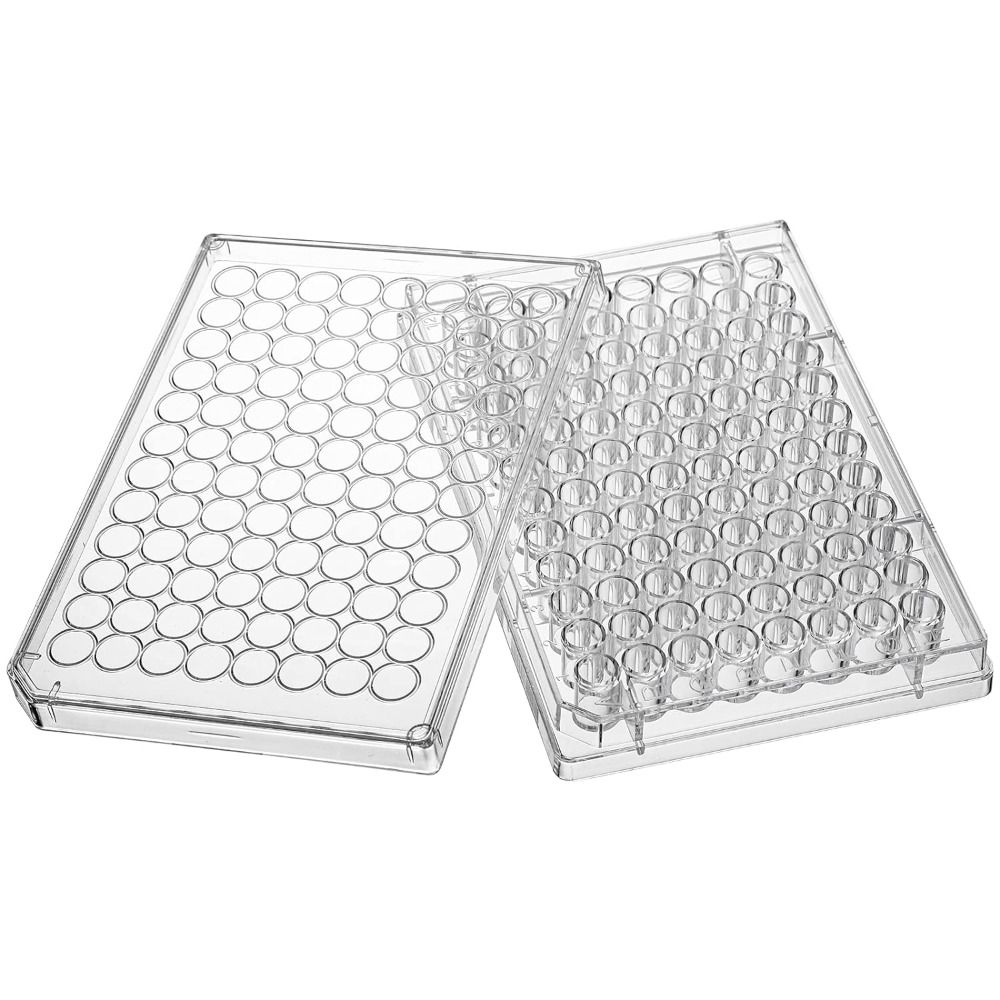 1/5Pcs Useful 96 Well Tissue Culture Plate Flat Bottom Plastic Cell Culture Board Clear Petri Dish Lab