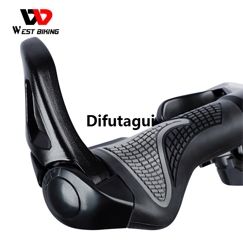 Difutagui WEST BIKING Bicycle Grips Alloy Rubber Lockable Cycling Handle Mountain Road Sales promotion Bike Handlebar Plug Bicycle Accessories Anti-Skid Ergonomic Bike Grips