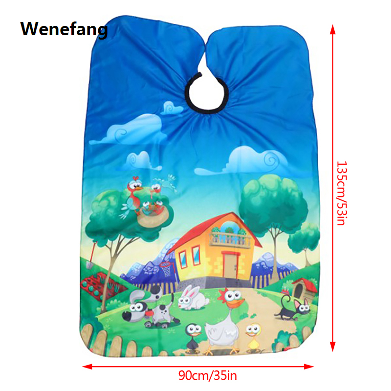 Wenefang 1pc Kids Haircut Hairdresser Barber Cape Apron Waterproof Durable Hairdresser Tool Salon Cloth Hair Cutting Cape For Barber Shop