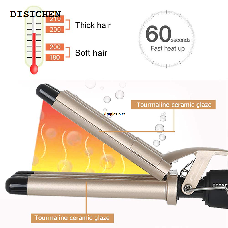 DISICHEN New The type of tube 3 ceramic iron heated quickly for curling irons 5 tubes, and waves, curling irons are suitable for all hair