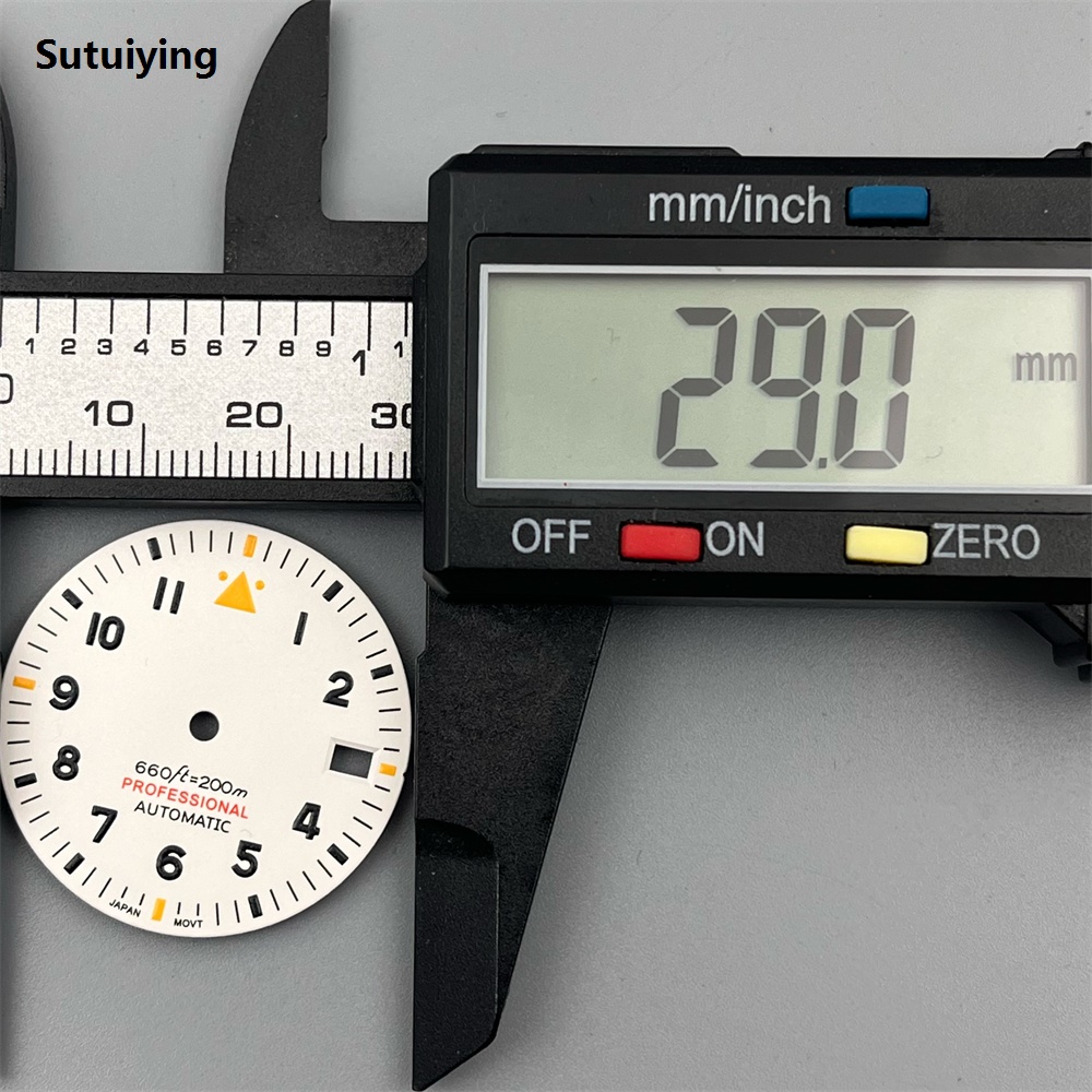 Sutuiying New 2025 29mm White Pilot Style Watch Dial and Hand Sets C3 Fashion Green Luminous Fit NH35 ETA PT Movement Watch Parts for Mod