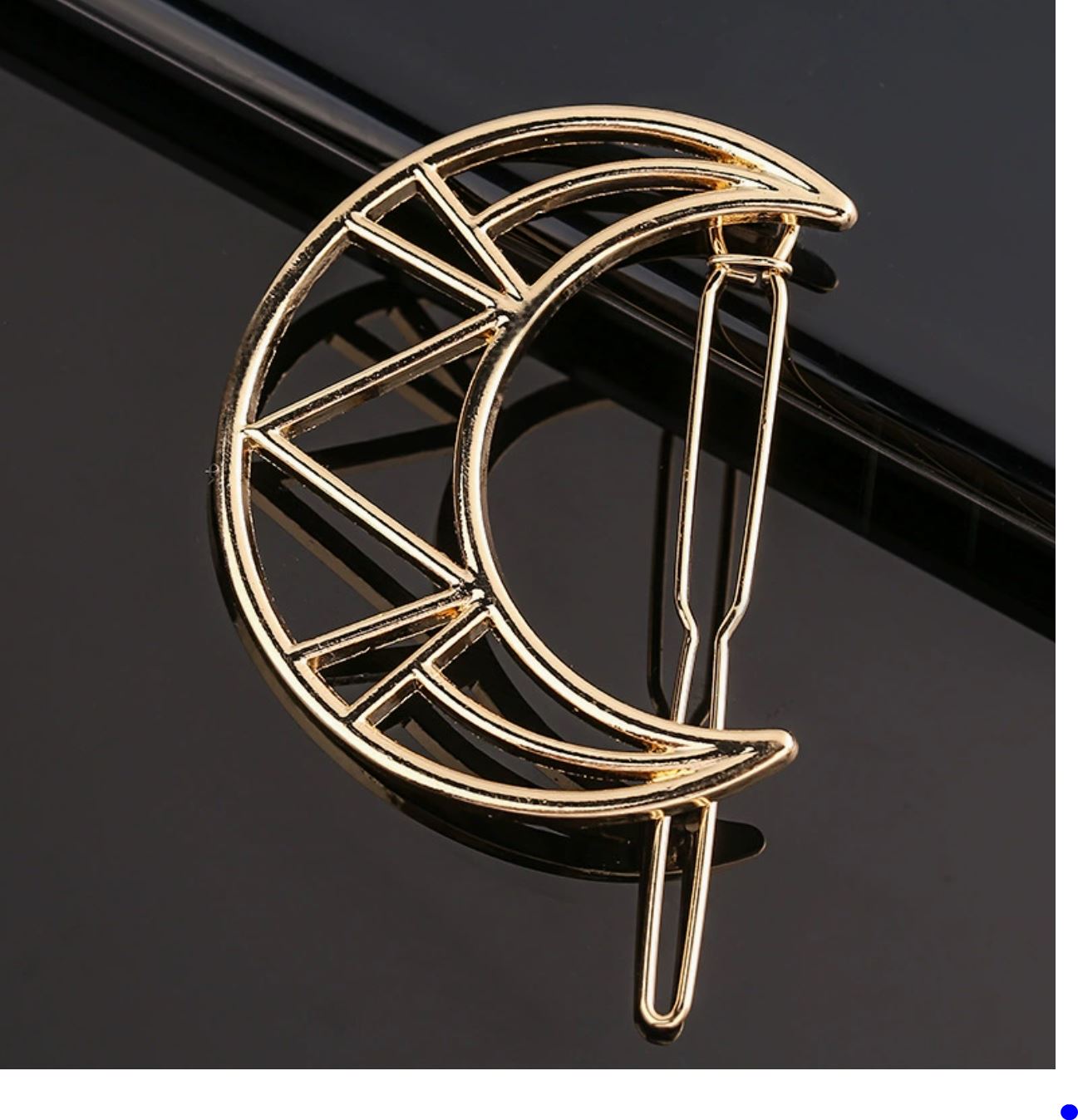 Pebbles Nepal Gold Geometric Moon Hair Clip for Women | Simple Korean Style Hairclips Hairpin - 6pcs