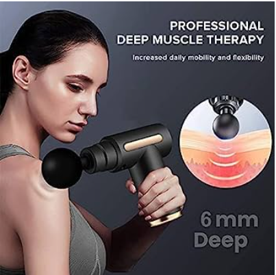 Deep Tissue Massage Gun | 6 Speed Levels | Rechargeable Muscle Massager for Full Body Relaxation