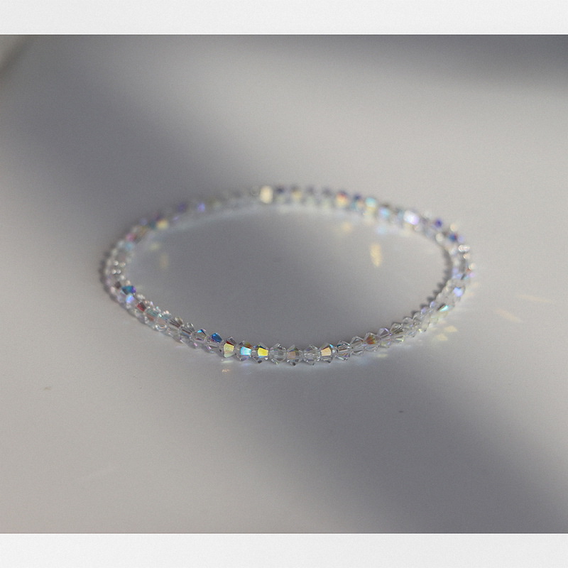 【New arrivals】Fine Crystal Bracelet Super Flash Fine Bracelet Light Luxury Texture Stacked Wear Simple Female Niche Student Bracelet
