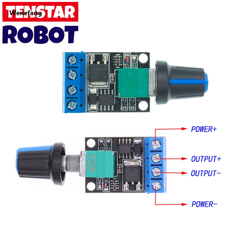 Wenefang 5V 12V 10A Voltage Regulator PWM DC Motor Speed Controller Governor Profesional Stepless Speed Regulator LED Dimmer Power Controller
