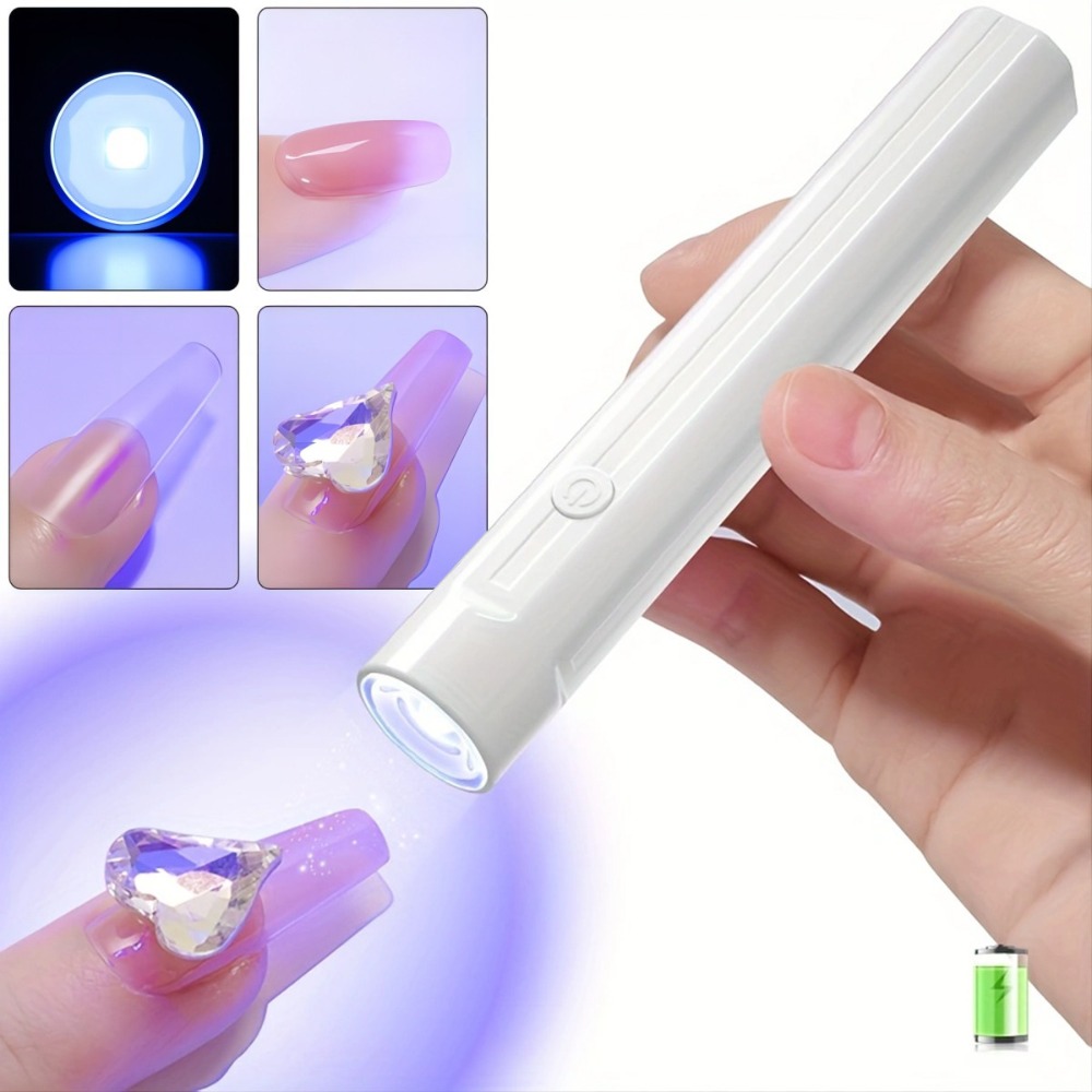 New Handheld Nail Dryer USB Rechargeable Portable LED Nail Quick Drying Light Mini Pen-Style Manicure Gel Polish Drying Lamp for Nail Art
