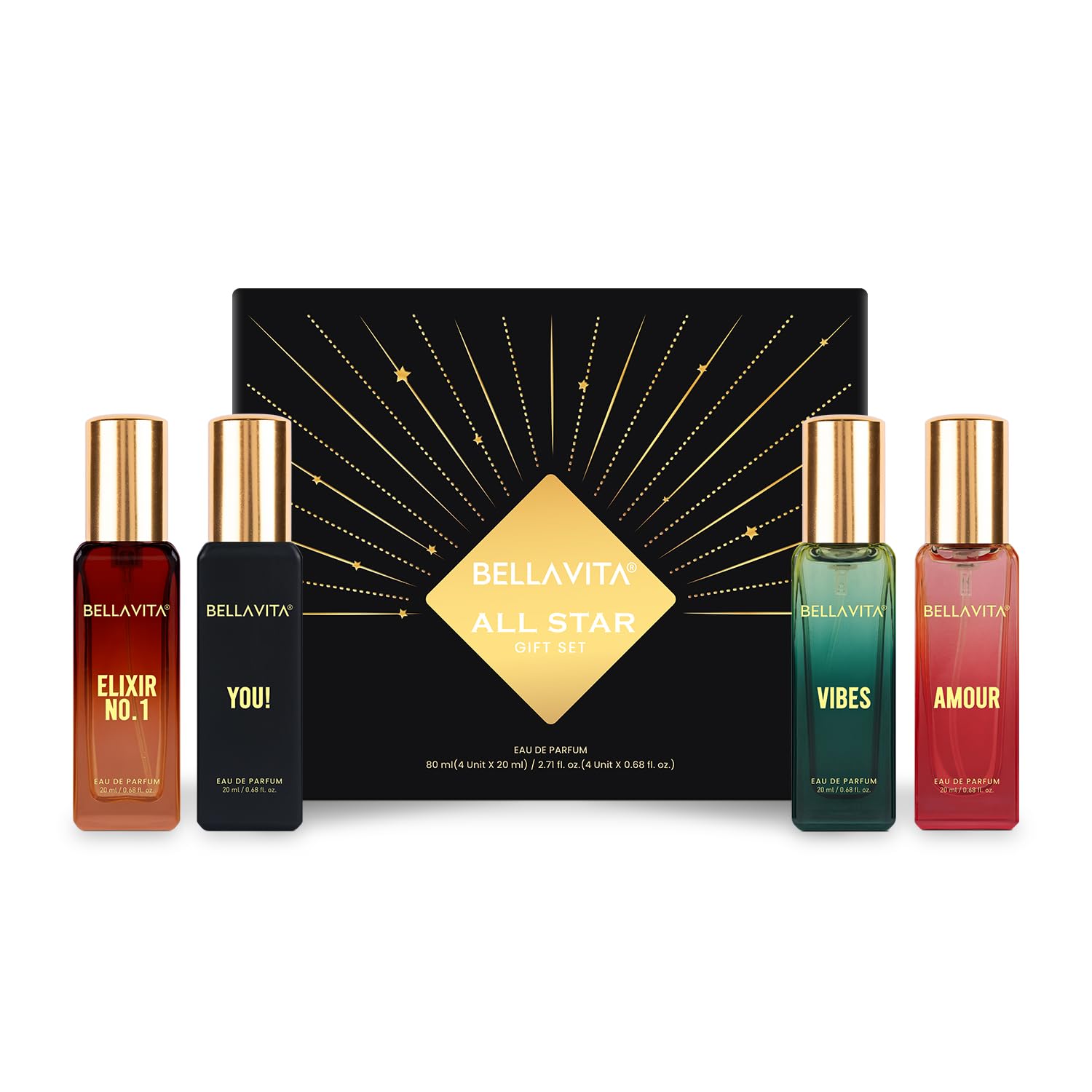 Bella Vita Perfume Gift Set for Men (4 x 20 ml)