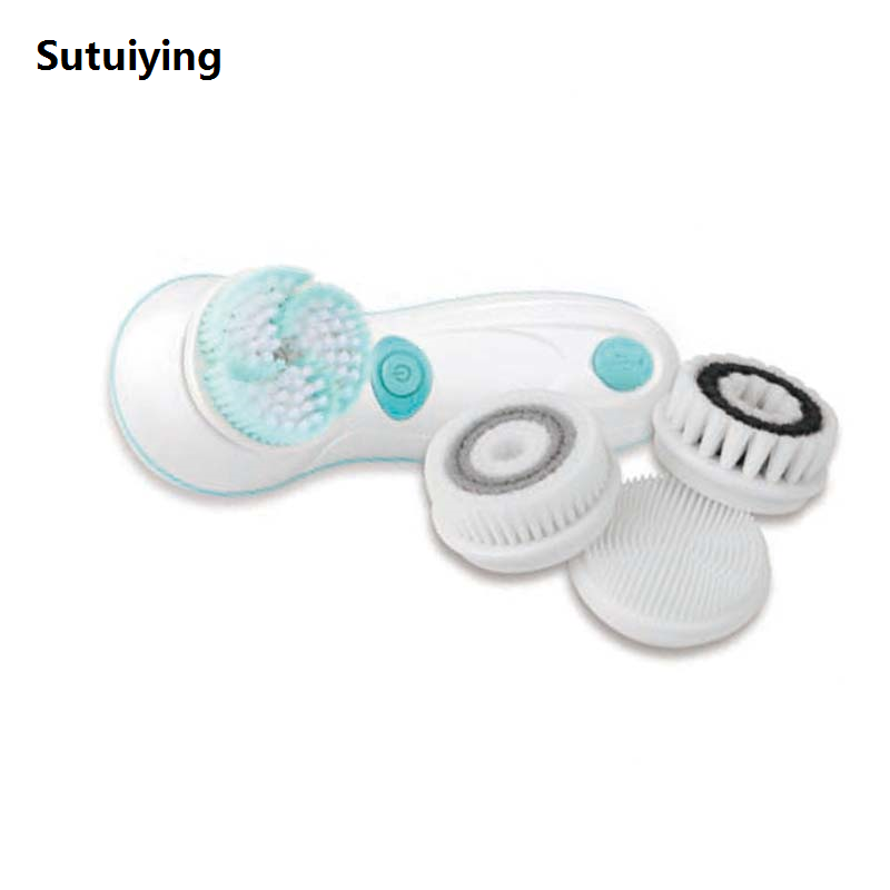 Sutuiying Waterproof Rotating Silicone Facial Cleansing Brush Remove 2025 New Blackhead Pore Cleaning Electric Face Beauty Brush