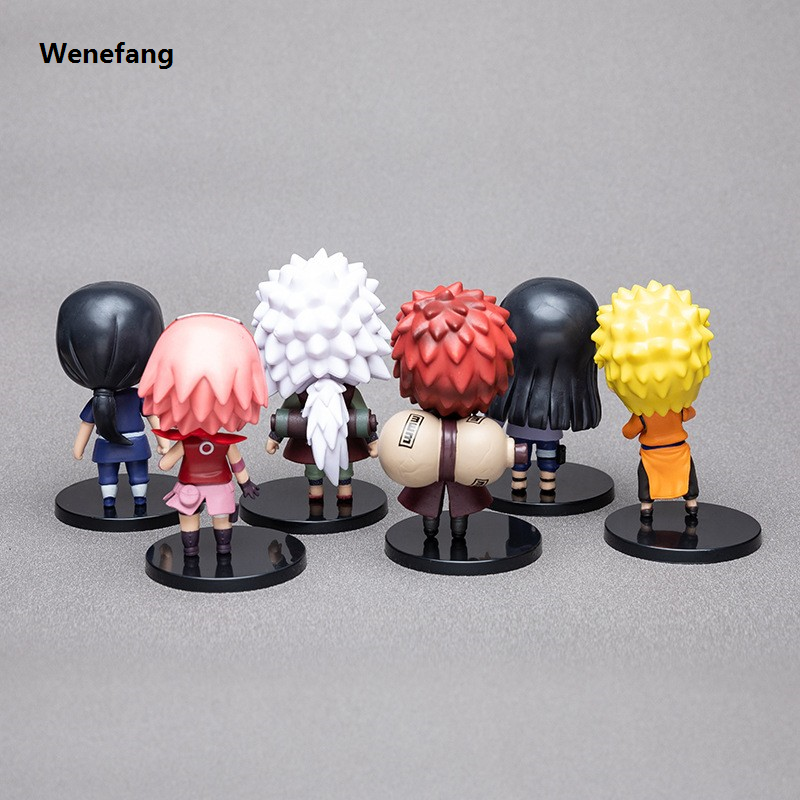 Wenefang 6 styles 9cm Anime Naruto Figures PVC Q Version Doll Luxury Gaara Kakashi Figure Room Decoration Anime Figure