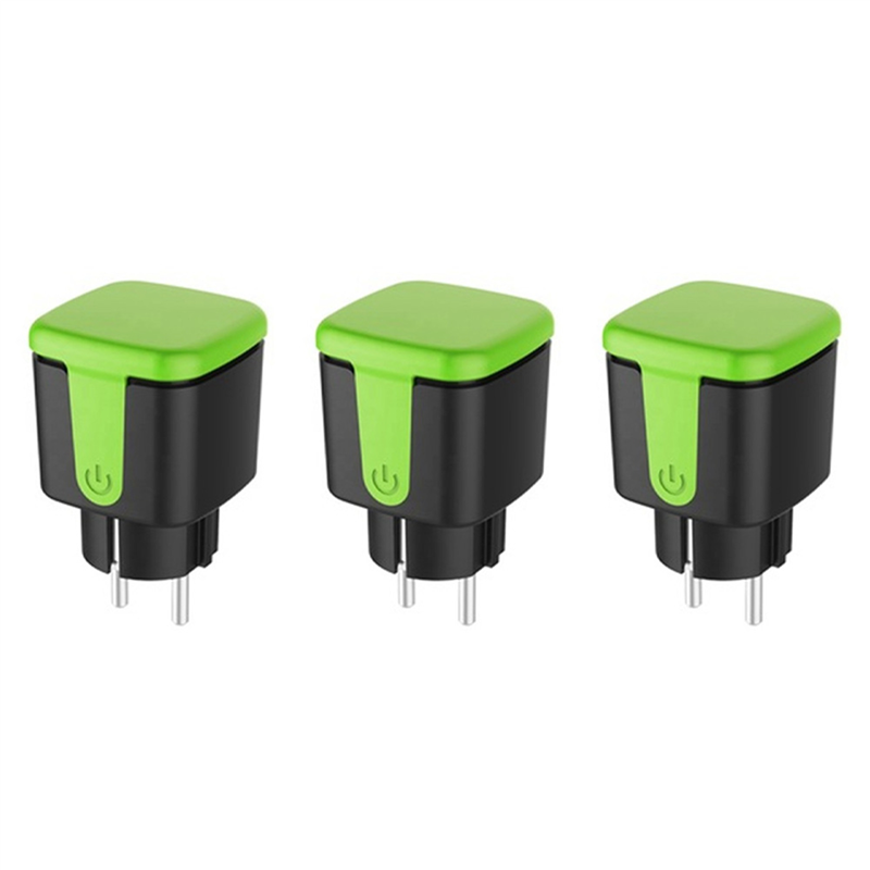 3X Outdoor Smart Plug, 16A WiFi Remote Control Smart Socket with Monitor Function,for Tuya EU Plug