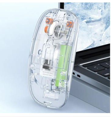 2.4G Wireless Mouse Transparent Mice Bluetooth-Compatible Rechargeable Mouse for Laptop Desktop Dual-mode Gaming Mouse