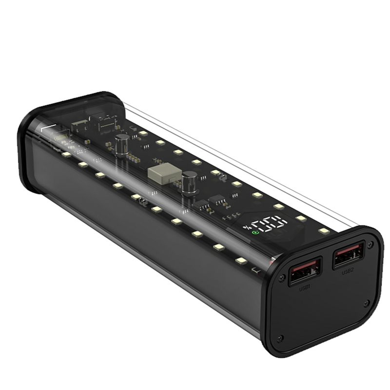 21700 Battery Storage Box 4 Slots DIY Power Bank Box Black