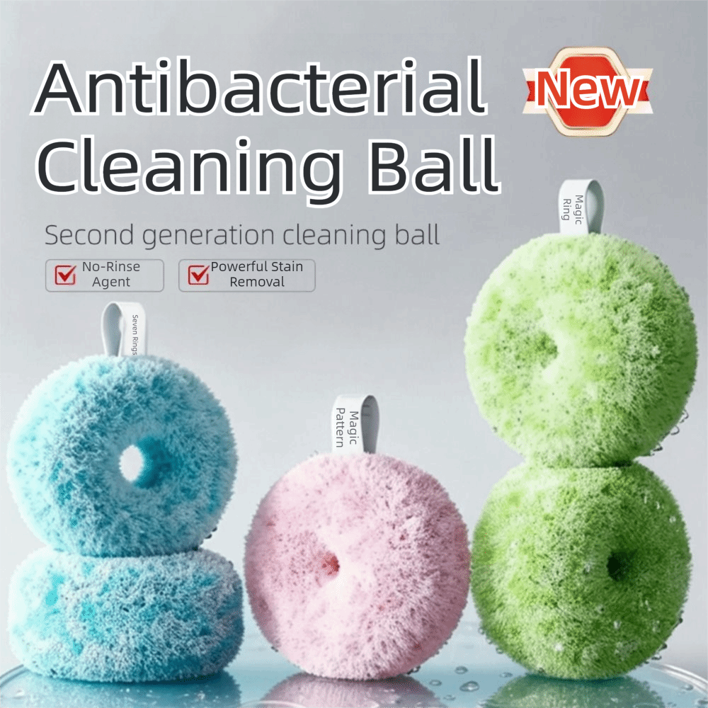 New Antibacterial Bathroom Cleaning Ball Round Reusable Sink Brush Magic Eraser for Washbasin Toilet Sink