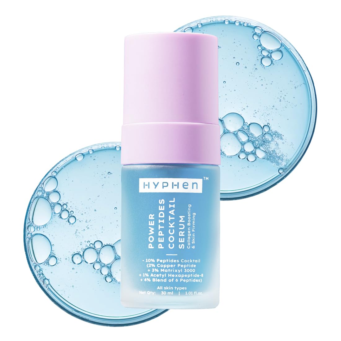 Hyphen 10% Power Peptide & 2% Copper Peptide Serum| Advanced Anti-Aging Formula | Reduces Fine Lines & Wrinkles | Glowing Skin | Face Serum For Men &