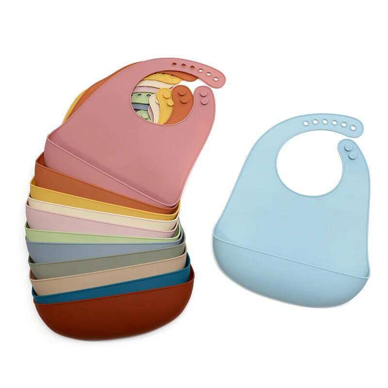 Mother Kids 1PC Soft Silicone Waterproof Bib Infant Newborn Feeding Scarf Adjustable Bibs Burp Cloths Baby Stuff