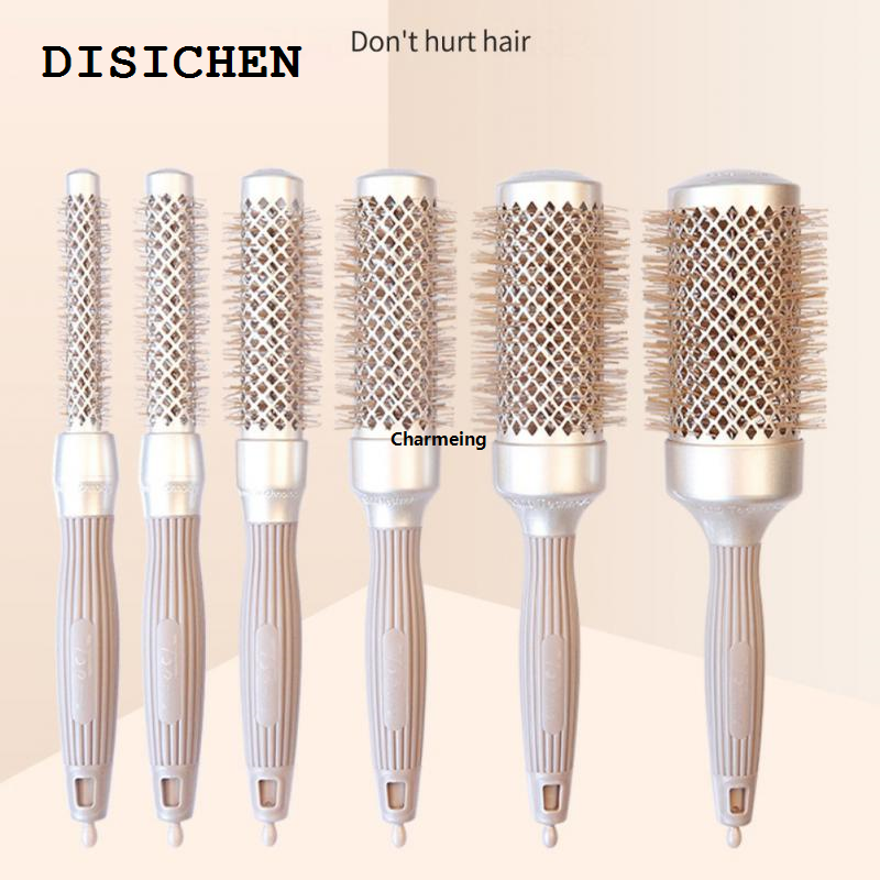 DISICHEN Curly hair combingProfessional salon styling toolsround hair brushceramic bucket comb women