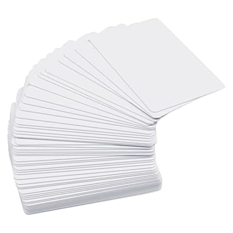 NAMUNY 50 Pack Premium Blank PVC Cards, CR80 30Mil Graphic Quality White Plastic Cards for Photo ID Badge Printers