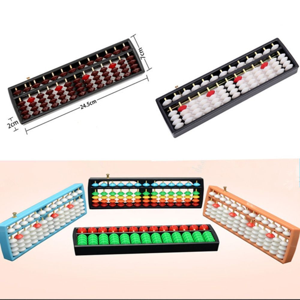 Montessori Plastic Plastic Abacus Multicolor 13 Digits Calculation Rack Rectangle Counting Abacus Early Math