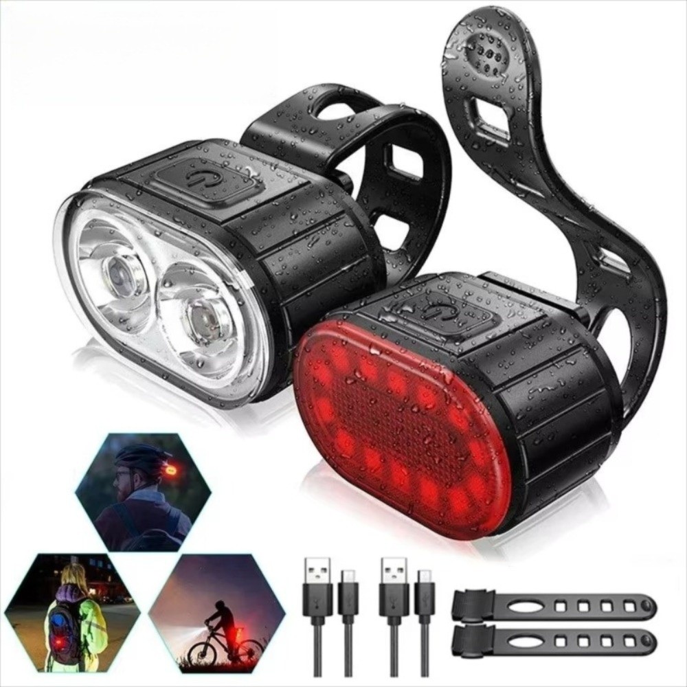 New USB Rechargeable LED Bike Light Easy To Install Waterproof Bike Headlight Bike Lighting Bicycle Light Night Riding