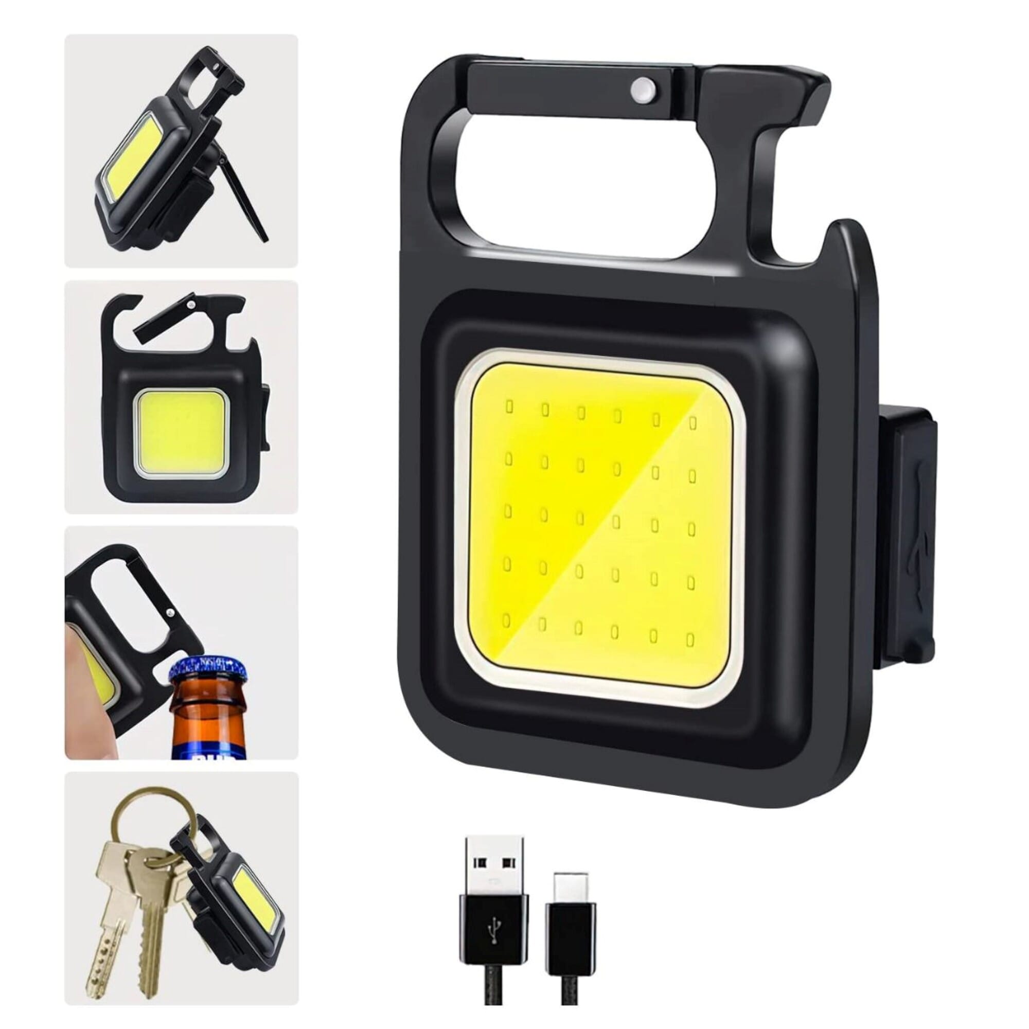 Mini Keychain LED Multi Functional Charging Emergency Light Portable Working Light High Brightness COB Inspection Light Outdoor Camping Light
