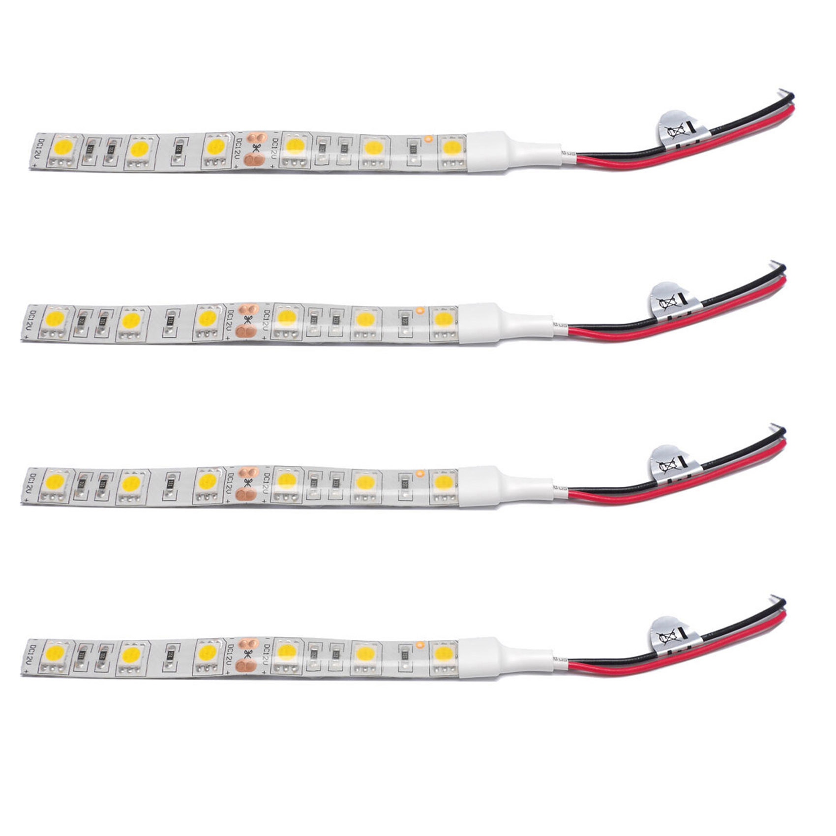 FORIDE 4X,10cm Waterproof Blue 5050 LED Strip Lights Dc 12V Caravan Boat Car