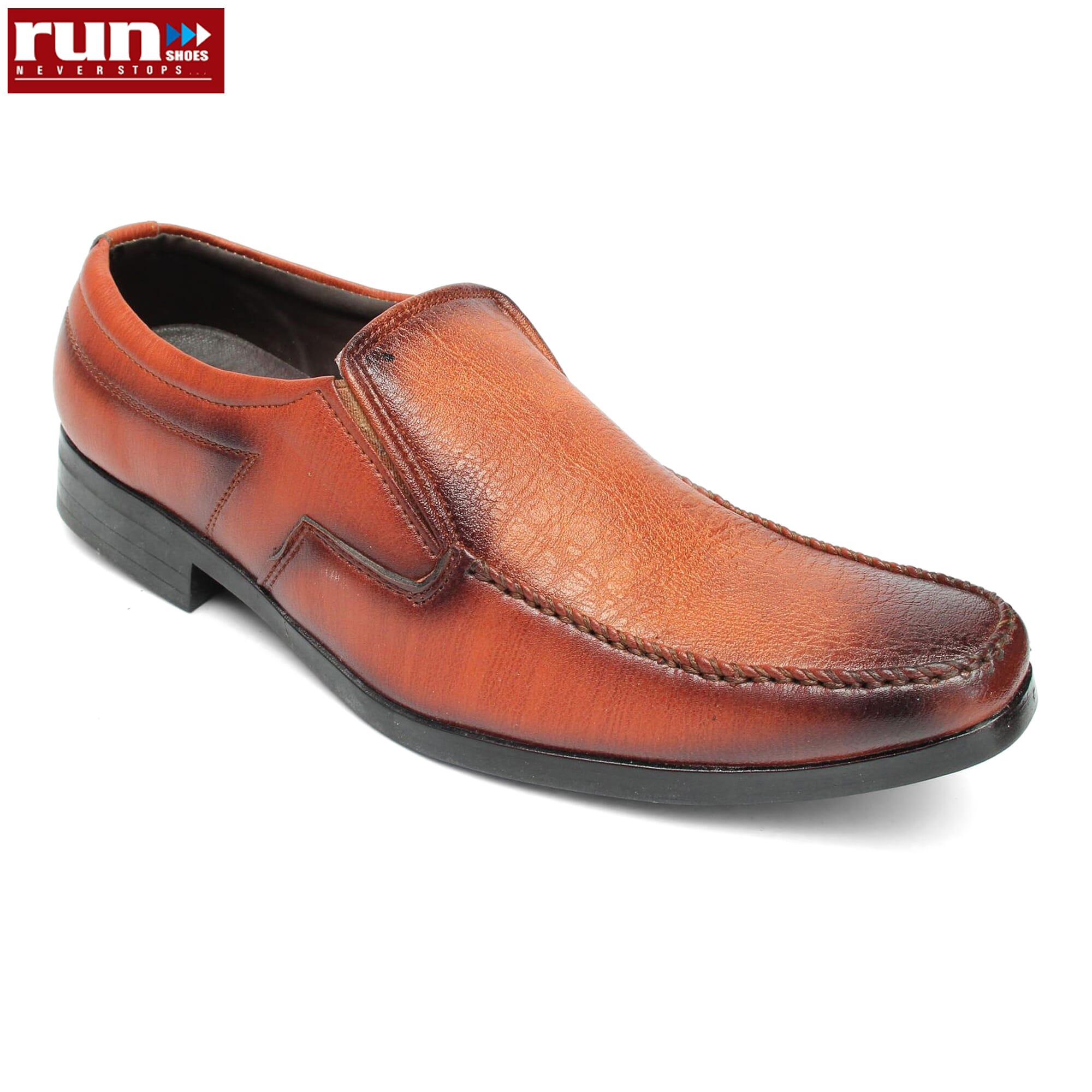 Run Shoes Brown Leather Slip-on Party Wear / Formal Shoe For Men (2226)