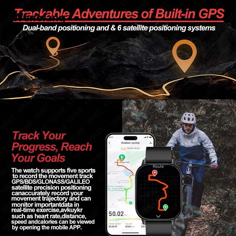 Wenefang For HUAWEI Sports Smart Bracelet Men Watch 1.85 AMOLED Screen GPS Compass Altimeter Waterproof Bluetooth Call New Smart Watches